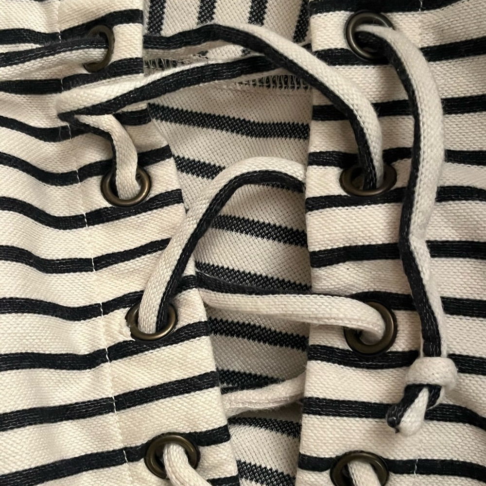 Madewell Striped Lace-Up Top - Small - Picture 5 of 5